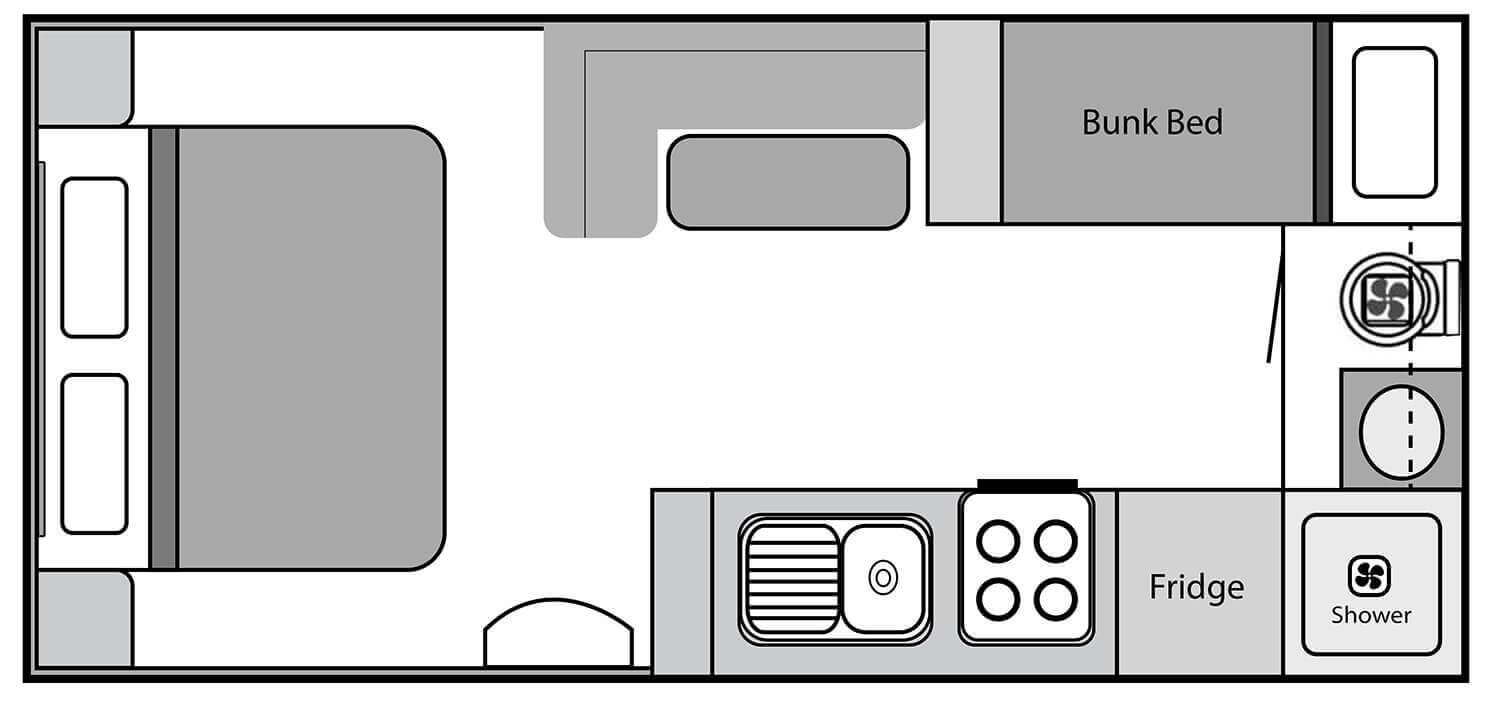 21’6 Doorside Kitchen Family Van L Shaped Lounge